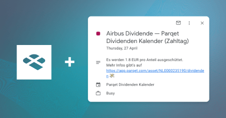 Dividenden mit eigenem Kalender synchronisieren (Google Kalender, Outlook, etc.)