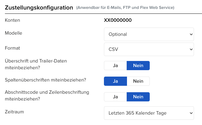 Optionen: Zustellung